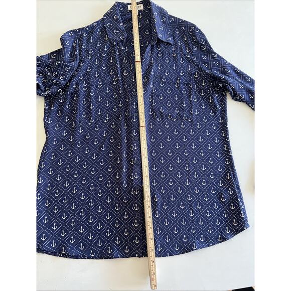 Express The Portofino Shirt Anchor Print Navy Size Large Beach Cruise Resort - Picture 12 of 13